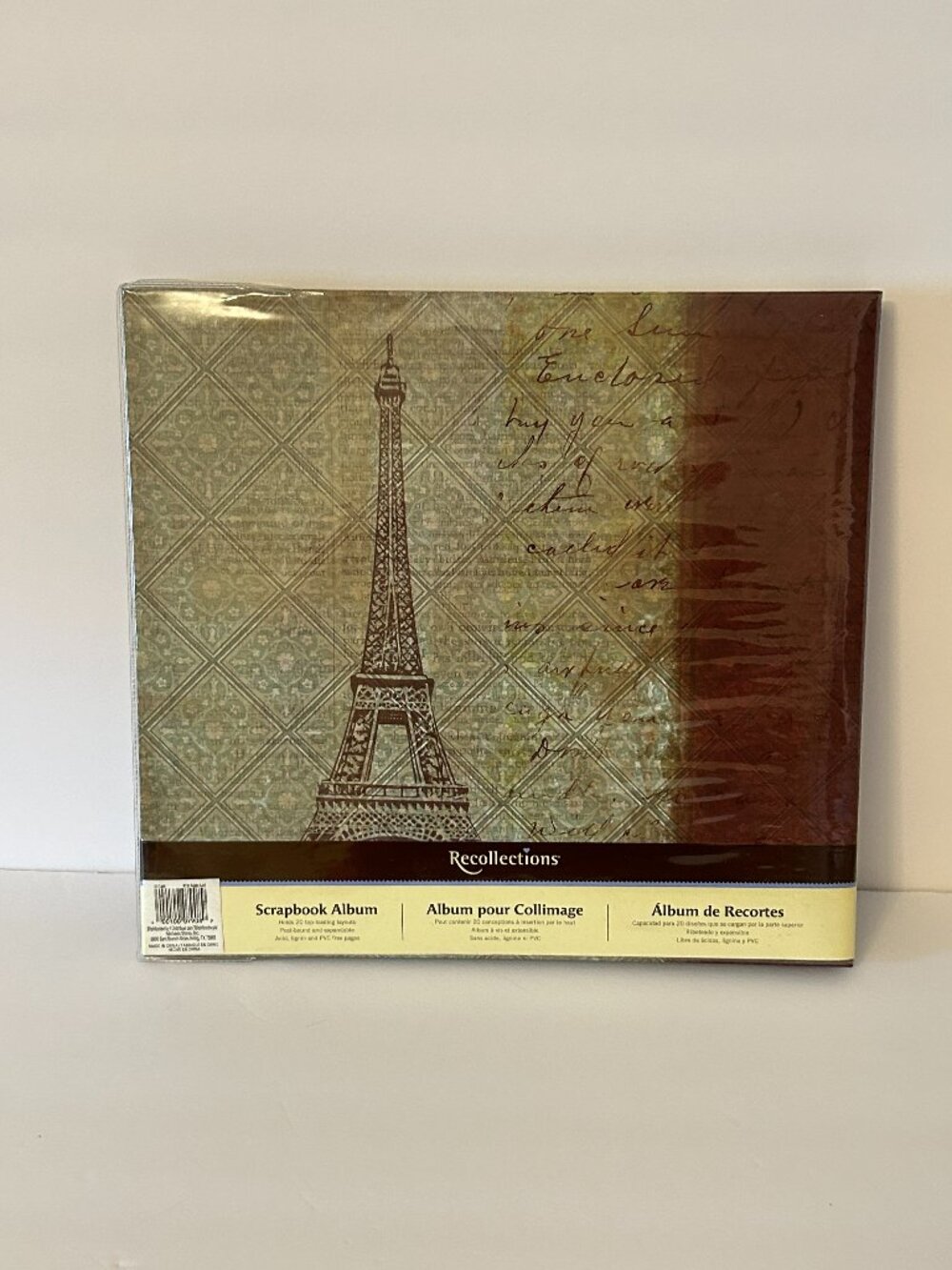 Recollections 12x12 Scrapbook Album Paris Eiffel Tower Green Brown Top Loading